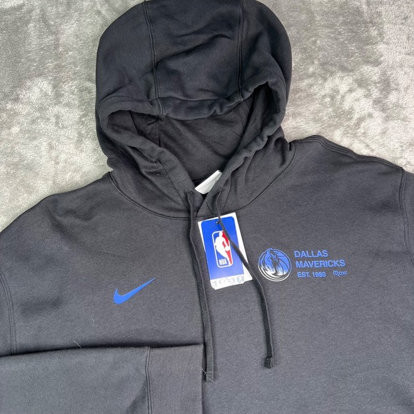 Nike Dallas Mavericks Club Fleece Pullover Hoodie Men Medium Black Athletic Warm - Picture 2 of 10